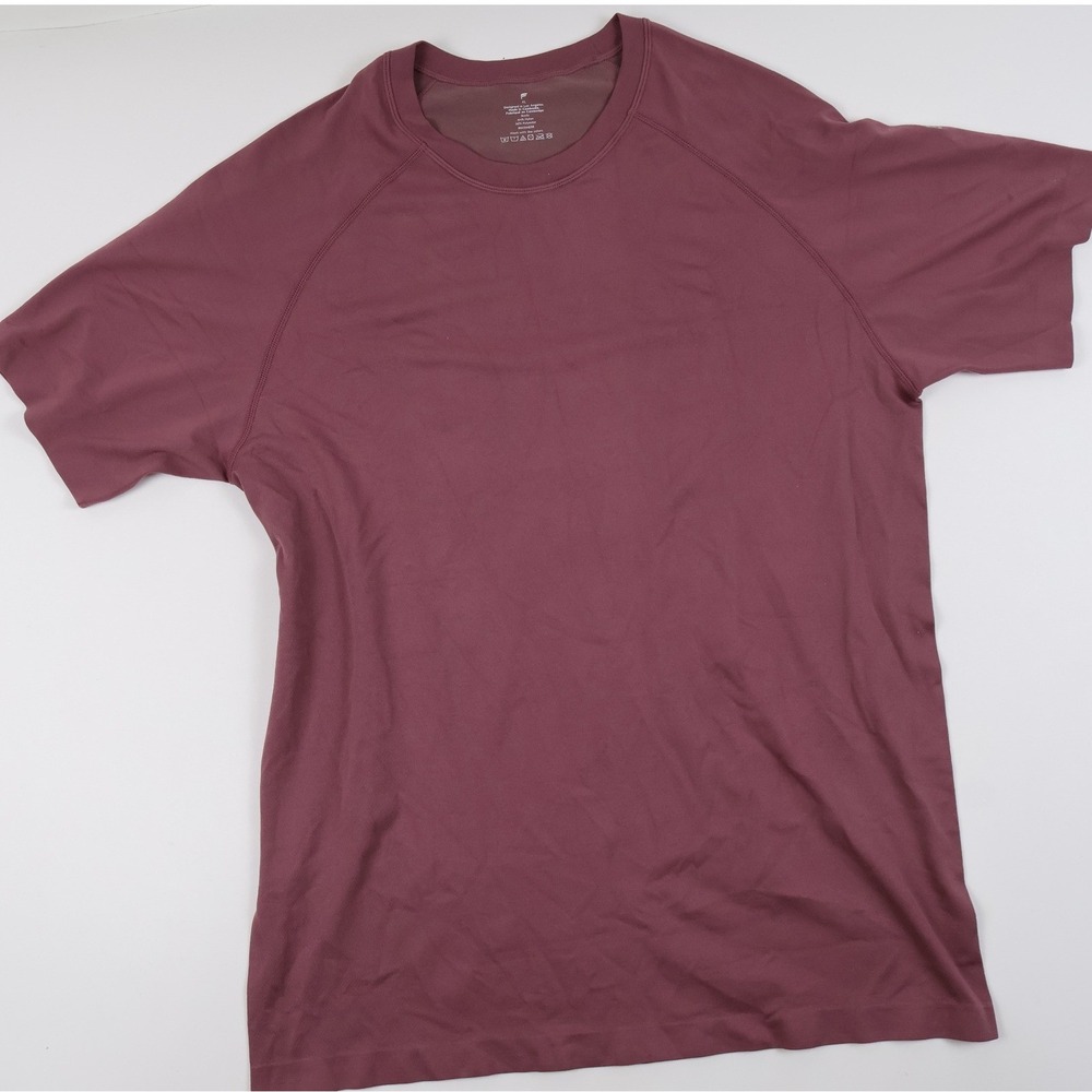 Fabletics Shirt Training Activewear Tee Burgundy Solid XL Nylon Blend
